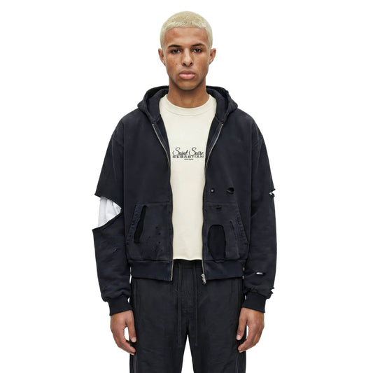 DESTROYED ZIP HOODIE DZH D2001